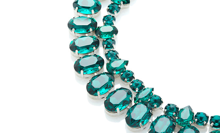 Grande Oval Crystal Necklace Emerald