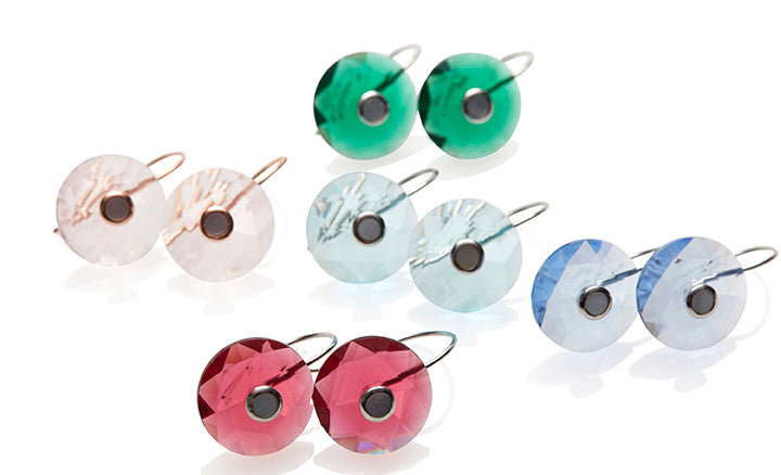 Button Earrings Aqua