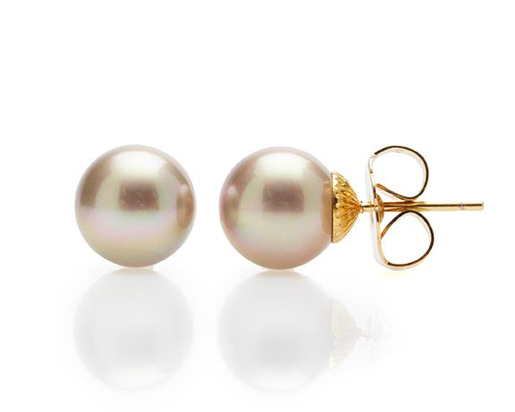 Light Gold Medium Mallorca Pearl Stud
