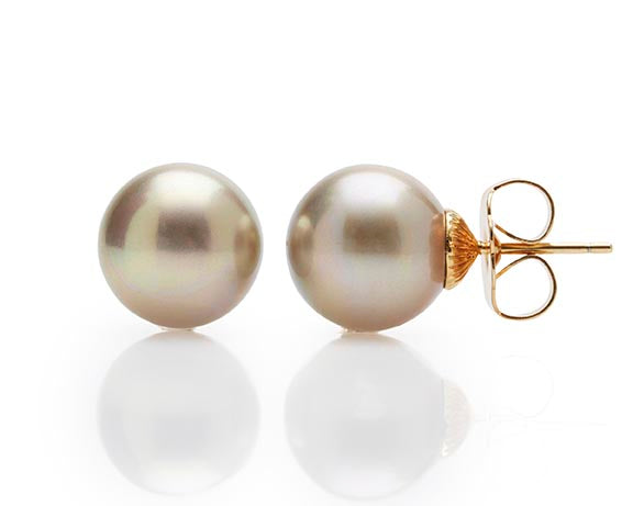 Light Gold Large Mallorca Pearl Stud