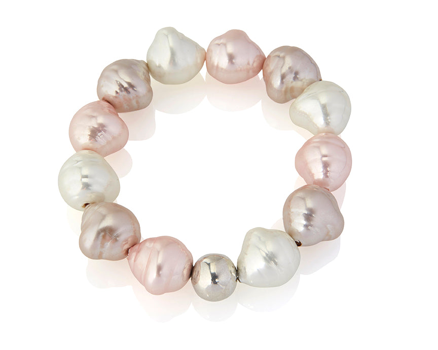 Pink Baroque Pearl Bracelet